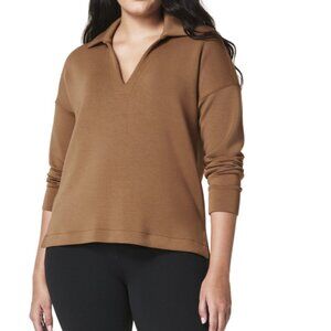 SPANX AirEssentials polo top cocoa S